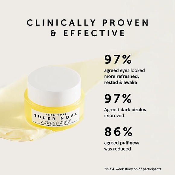 Herbivore Super Nova 5% Vitamin C + Caffeine Brightening Eye Cream .5oz - Picture 2 of 3
